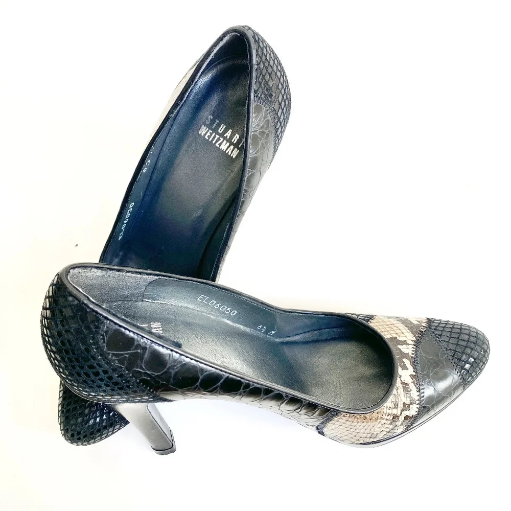Stuart Weitzman Snakeprint Heels Size 6.5 - Picture 6 of 12